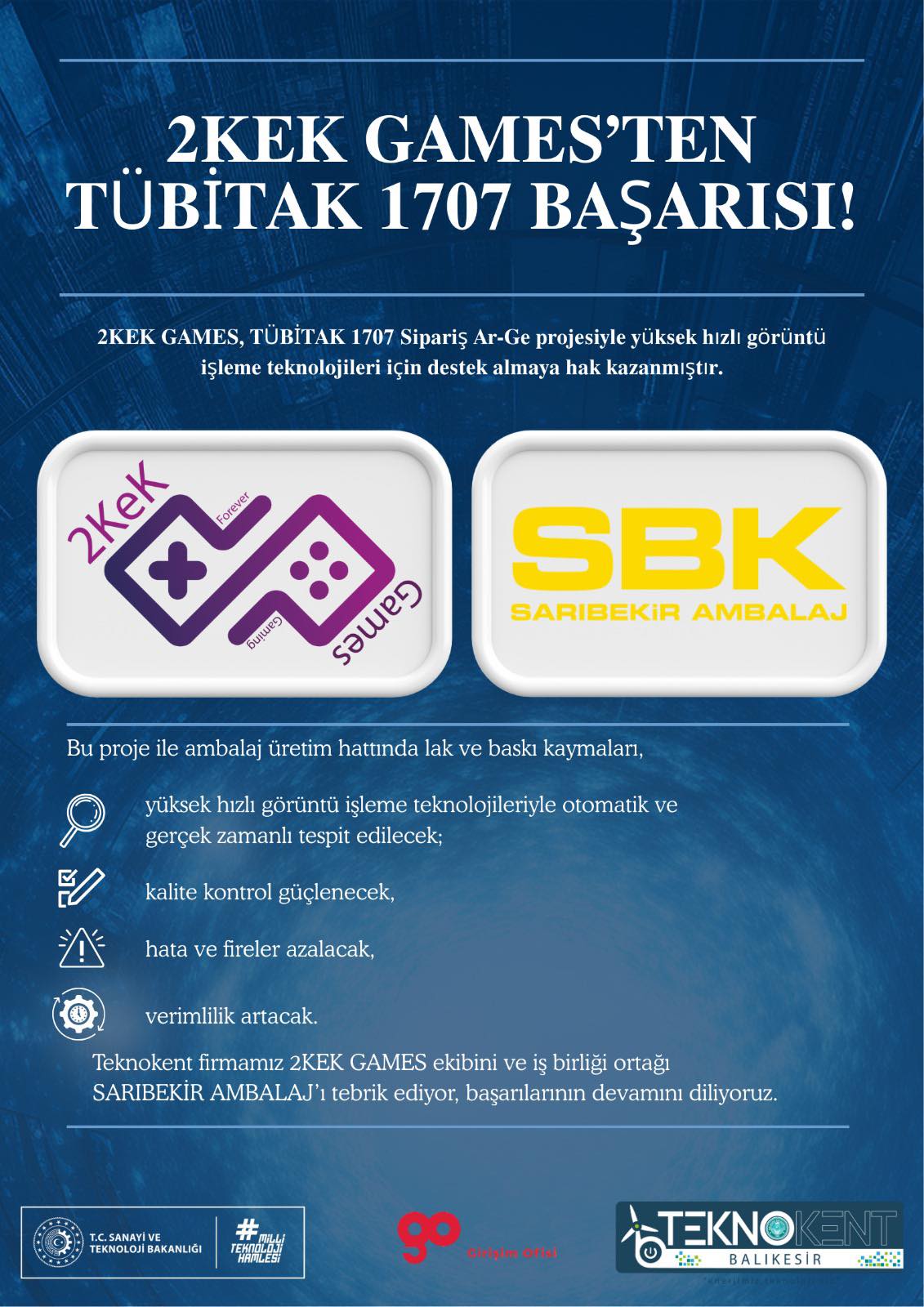 TÜBİTAK 1707 Success from Our Technopark Company 2KEK GAMES!