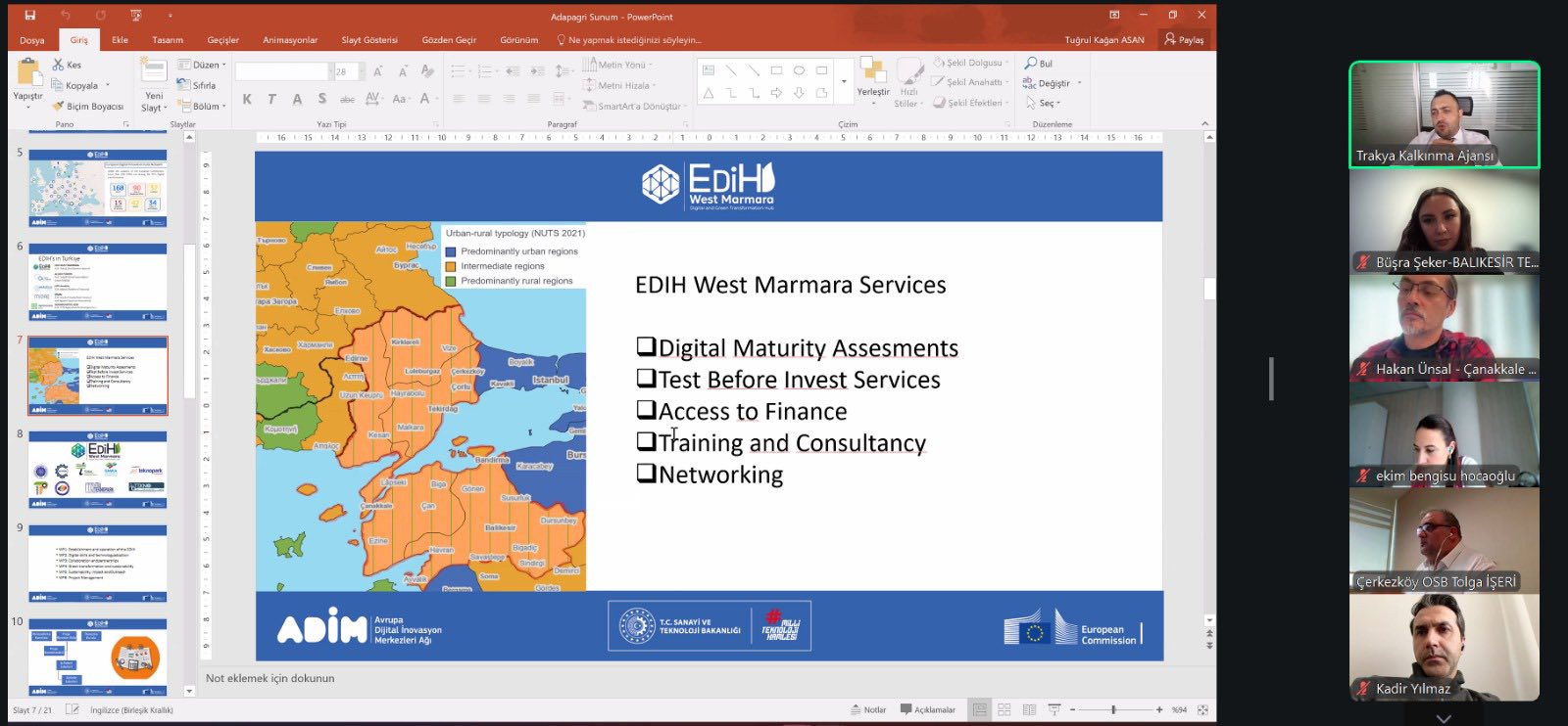 EDIH West Marmara Project Annual Evaluation Meeting Held