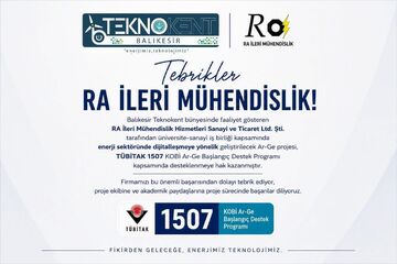The R&D project conducted by RA İleri Mühendislik Hizmetleri Sanayi ve Ticaret Ltd. Şti. has qualified for support under the TÜBİTAK 1507 SME R&D Start-up Support Program.