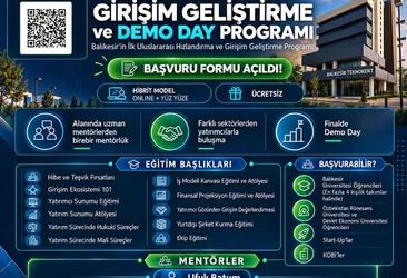 Balıkesir Teknokent Hızlandırma, Girişim Geliştirme ve Demo Day Programı Başvuruları Başladı
